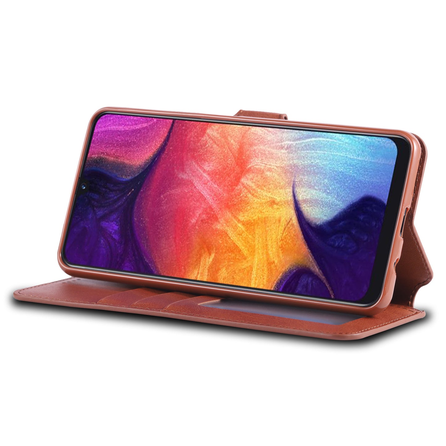 AZNS Wallet Leather Stand Phone Cover Shell for Samsung Galaxy A70