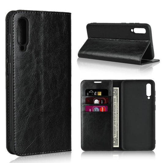 Crazy Horse Wallet Stand Genuine Leather Case for Samsung Galaxy A50/A50s/A30s
