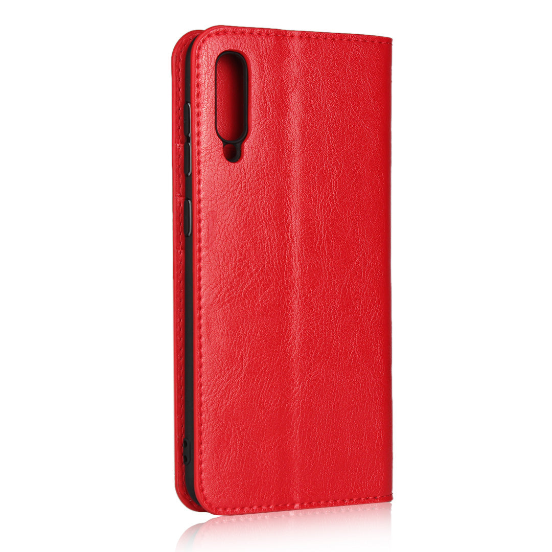 Crazy Horse Wallet Stand Genuine Leather Case for Samsung Galaxy A50/A50s/A30s