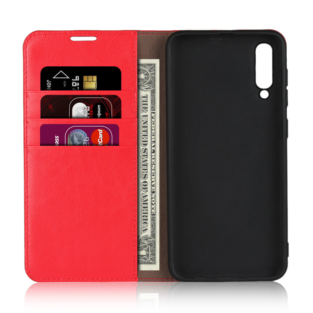 Crazy Horse Wallet Stand Genuine Leather Case for Samsung Galaxy A50/A50s/A30s