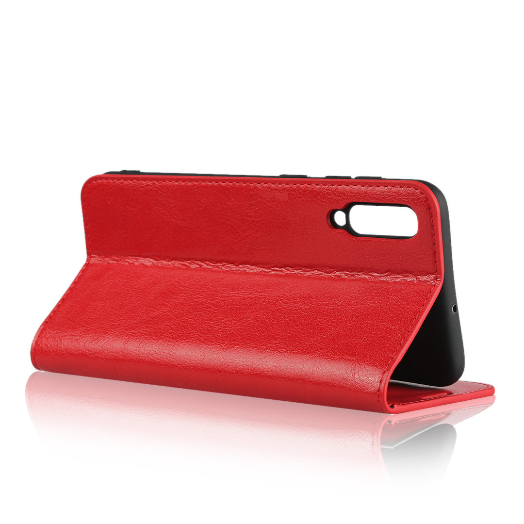 Crazy Horse Wallet Stand Genuine Leather Case for Samsung Galaxy A50/A50s/A30s