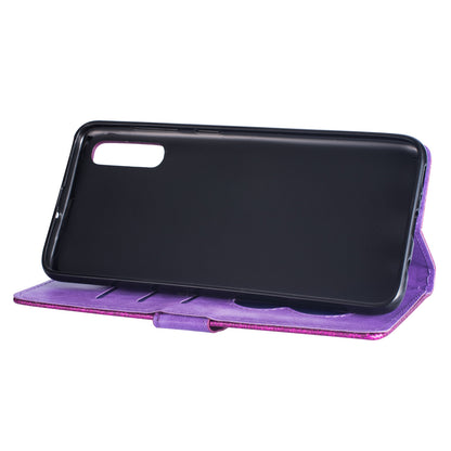 Glitter Powder Zippered Stand Leather Wallet Case with Strap for Samsung Galaxy A70