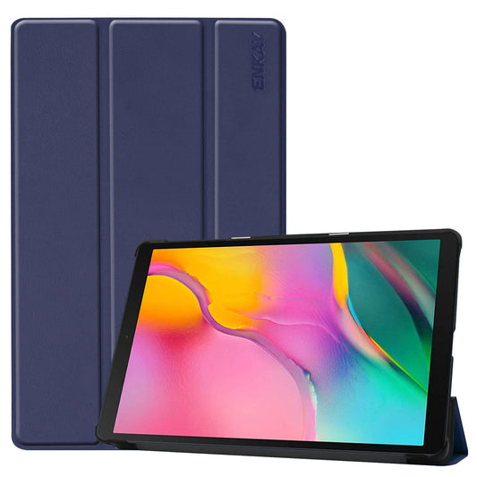 ENKAY HAT PRINCE Tri-fold Stand PU Leather Hard PC Back Full-Body Shockproof Case for Galaxy Tab A 10.1 (2019) T510 / T515