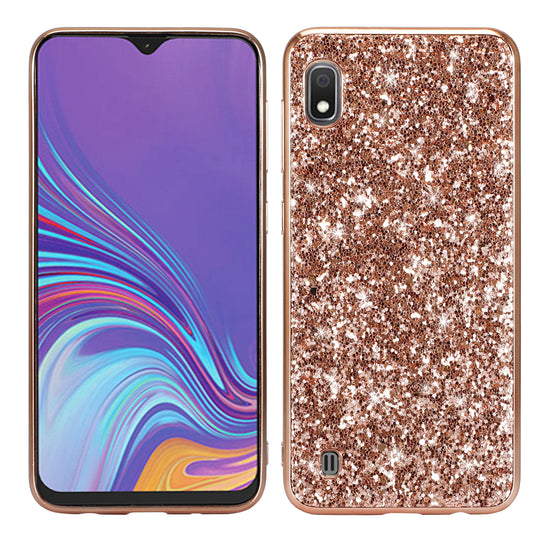 Glittery Sequins Gel PC+TPU Cell Phone Back Case for Samsung Galaxy A10