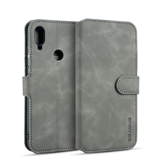 DG.MING Retro Style PU Leather Wallet Case for Samsung Galaxy M20