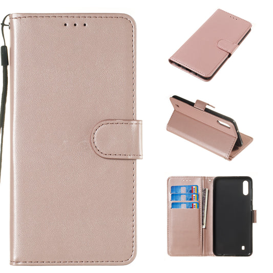Solid Color Leather Wallet Stand Phone Case Cover for Samsung Galaxy A10 / M10