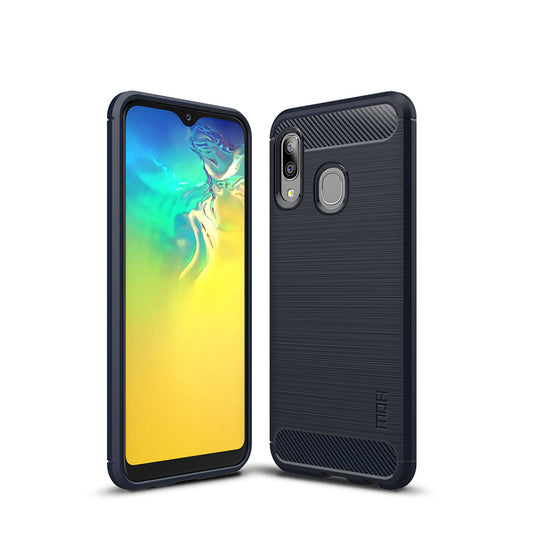 MOFI Carbon Fiber Brushed TPU Protective Phone Case for Samsung Galaxy A20e