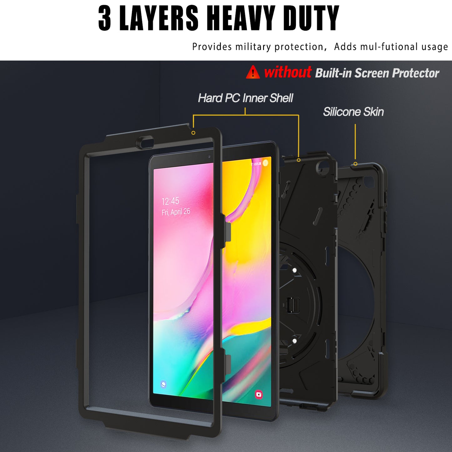 [X-Shape] PC + Silicone Combo Tablet Case for Samsung Galaxy Tab A 10.1 (2019) SM-T515