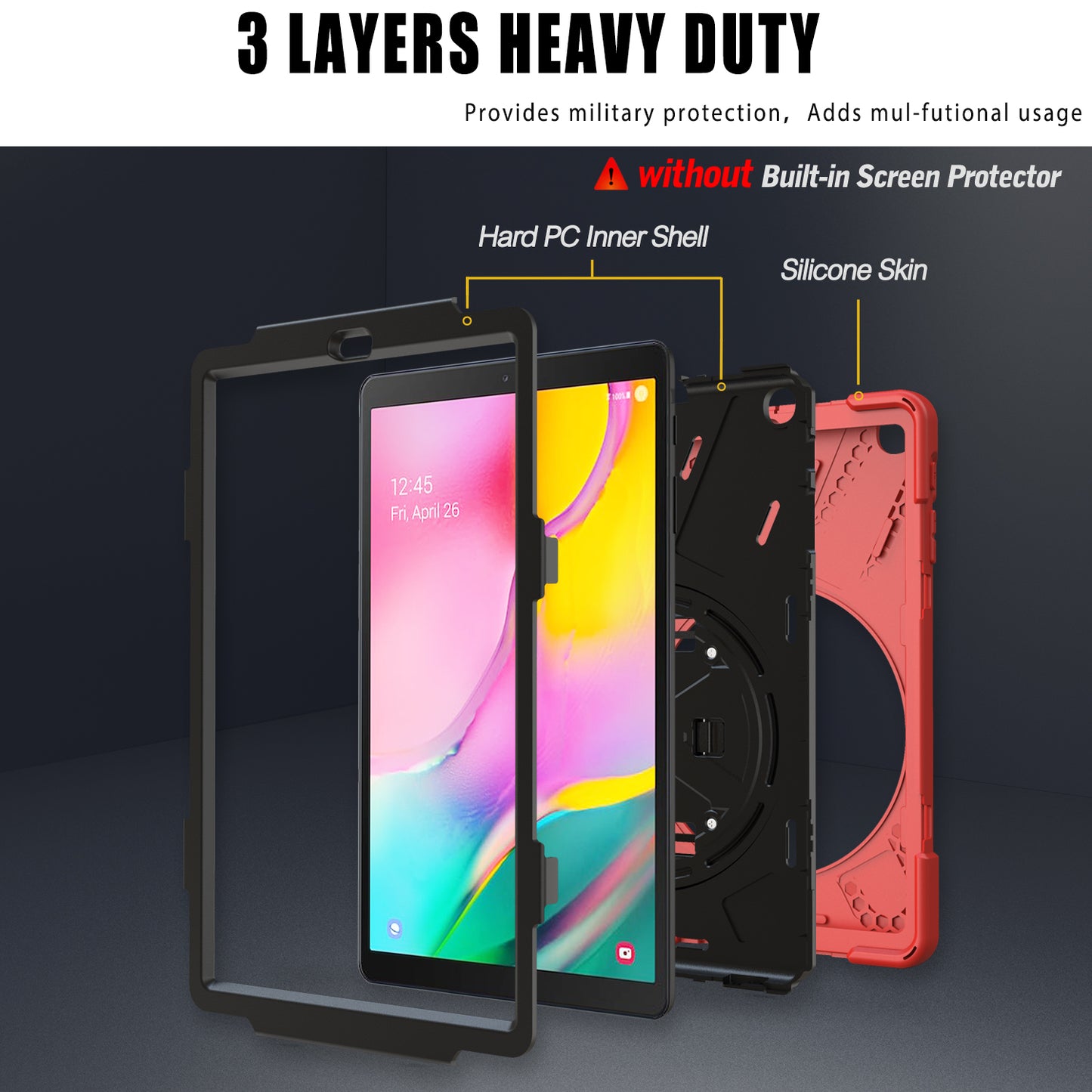 [X-Shape] PC + Silicone Combo Tablet Case for Samsung Galaxy Tab A 10.1 (2019) SM-T515