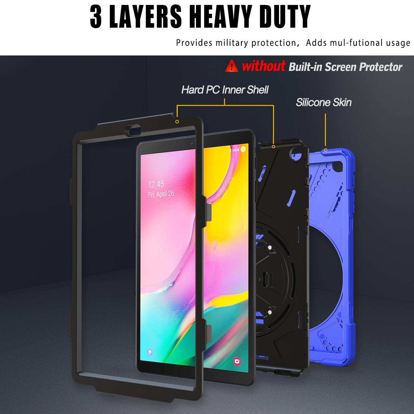 [X-Shape] PC + Silicone Combo Tablet Case for Samsung Galaxy Tab A 10.1 (2019) SM-T515