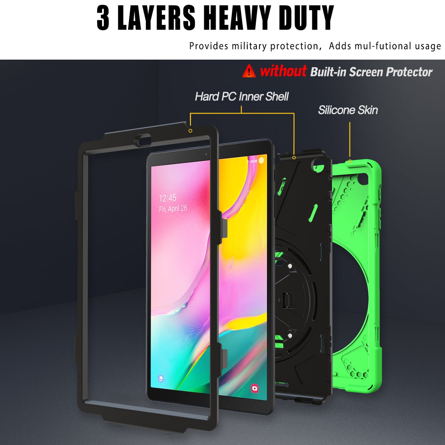 [X-Shape] PC + Silicone Combo Tablet Case for Samsung Galaxy Tab A 10.1 (2019) SM-T515