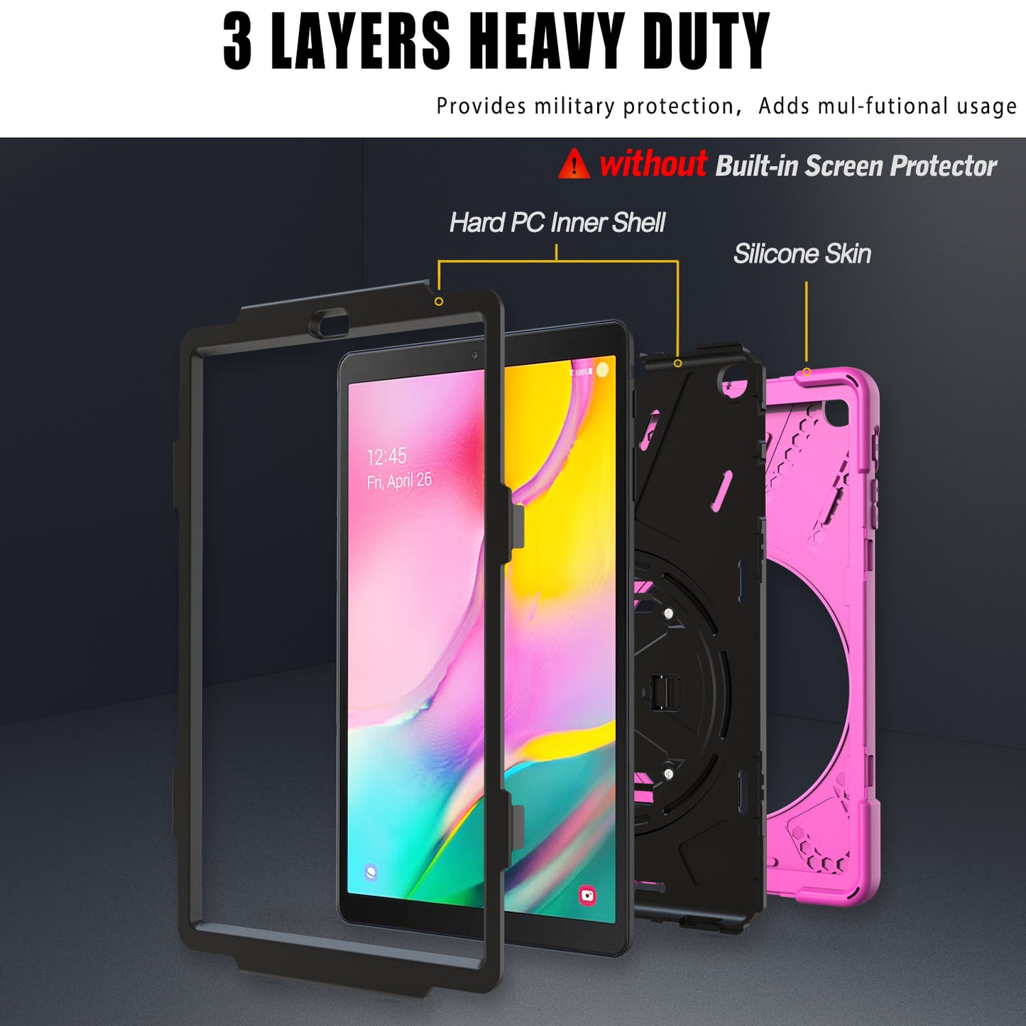 [X-Shape] PC + Silicone Combo Tablet Case for Samsung Galaxy Tab A 10.1 (2019) SM-T515