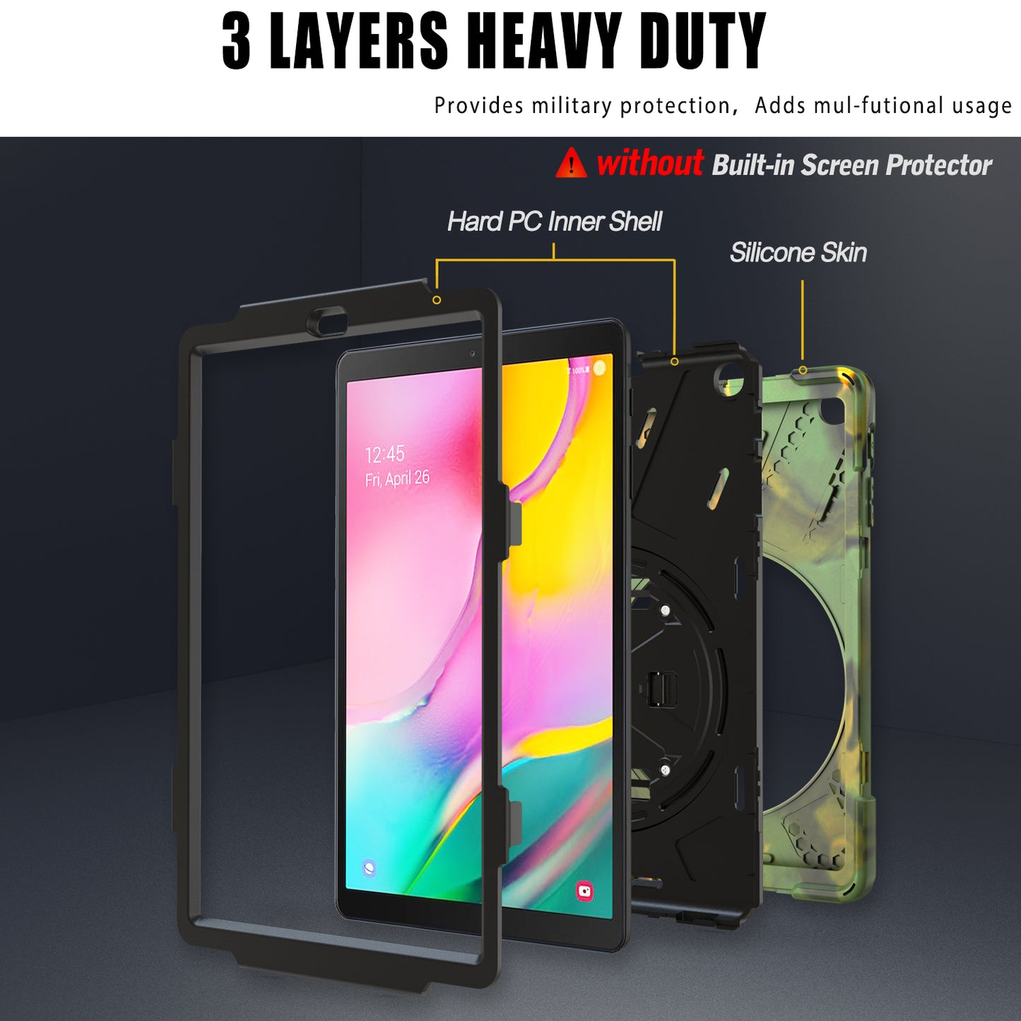 [X-Shape] PC + Silicone Combo Tablet Case for Samsung Galaxy Tab A 10.1 (2019) SM-T515