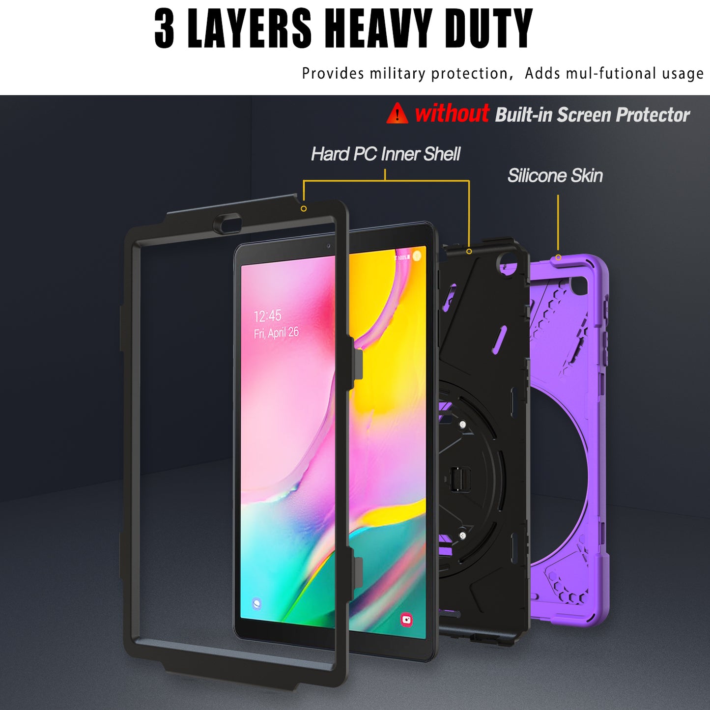 [X-Shape] PC + Silicone Combo Tablet Case for Samsung Galaxy Tab A 10.1 (2019) SM-T515