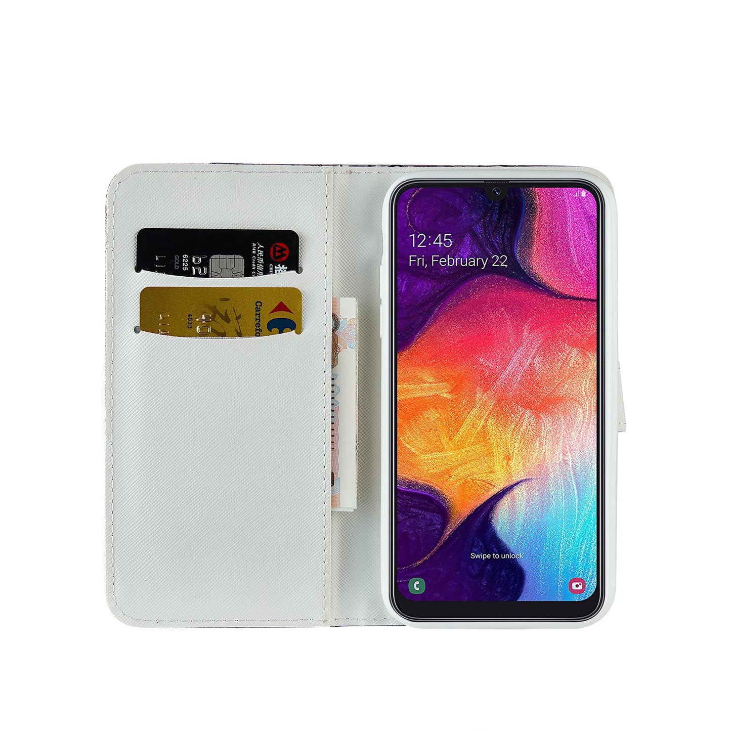 Crocodile Skin Glittery Powder Splicing Wallet Leather Case for Samsung Galaxy A40