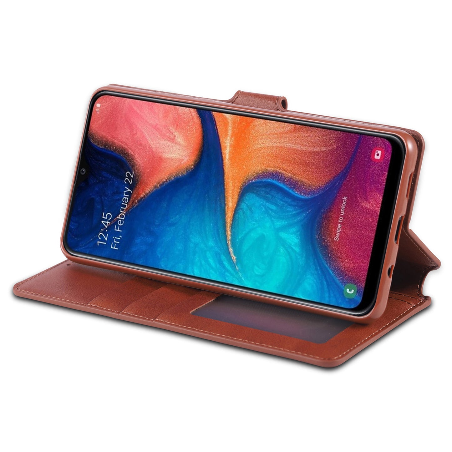 AZNS Leather Wallet Case for Samsung Galaxy A20e