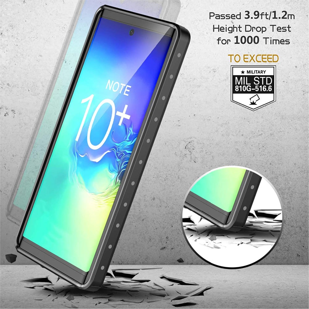 REDPEPPER IP68 Waterproof Phone Case for Samsung Galaxy Note 10 Plus [Support Fingerprint Unlock] [Clear Back]
