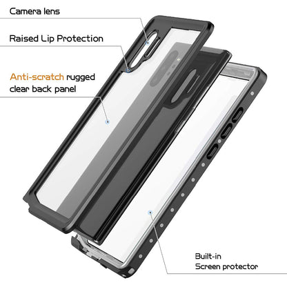 REDPEPPER IP68 Waterproof Phone Case for Samsung Galaxy Note 10 Plus [Support Fingerprint Unlock] [Clear Back]