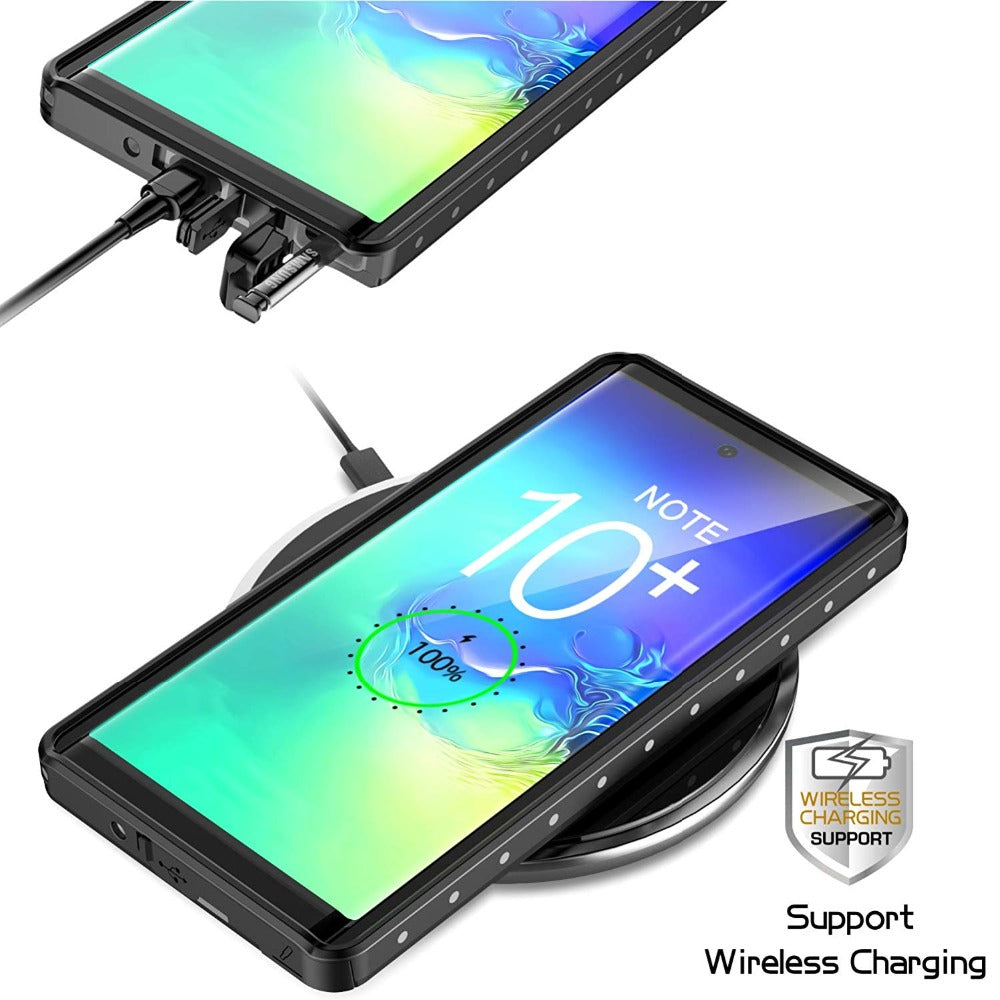 REDPEPPER IP68 Waterproof Phone Case for Samsung Galaxy Note 10 Plus [Support Fingerprint Unlock] [Clear Back]