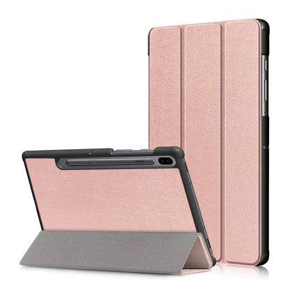 Protective Case for Samsung Galaxy Tab S6 T860/T865 Scratch Resistant PU Leather Tri-fold Stand Smart Tablet Cover