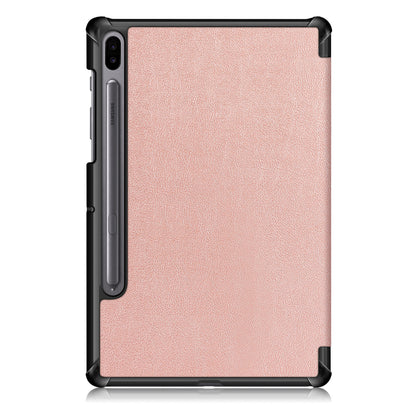 Protective Case for Samsung Galaxy Tab S6 T860/T865 Scratch Resistant PU Leather Tri-fold Stand Smart Tablet Cover