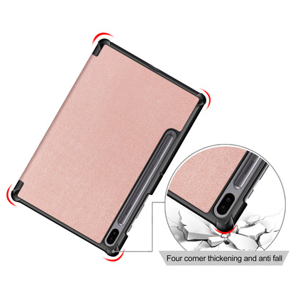 Protective Case for Samsung Galaxy Tab S6 T860/T865 Scratch Resistant PU Leather Tri-fold Stand Smart Tablet Cover