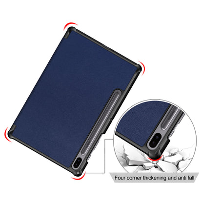 Protective Case for Samsung Galaxy Tab S6 T860/T865 Scratch Resistant PU Leather Tri-fold Stand Smart Tablet Cover