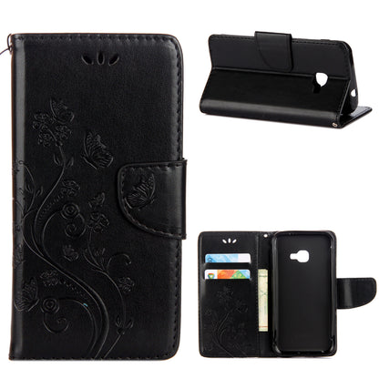 Imprint Butterfly Flower PU Leather Wallet Case for Samsung Galaxy Xcover 4s