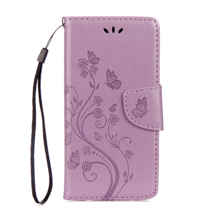 Imprint Butterfly Flower PU Leather Wallet Case for Samsung Galaxy Xcover 4s