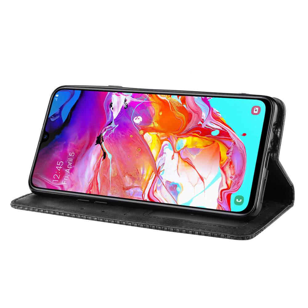 Retro Style PU Leather Wallet Stand Cell Phone Cover Casing for Samsung Galaxy A20s
