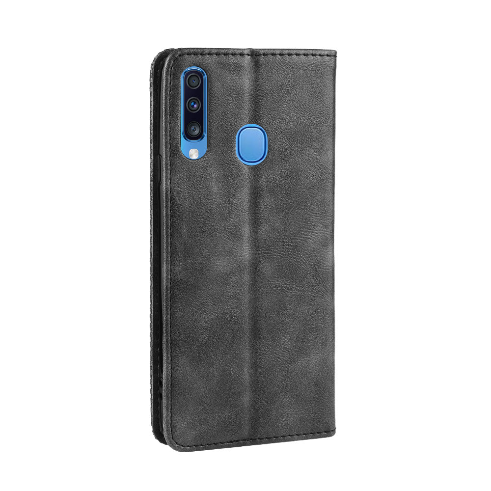 Retro Style PU Leather Wallet Stand Cell Phone Cover Casing for Samsung Galaxy A20s