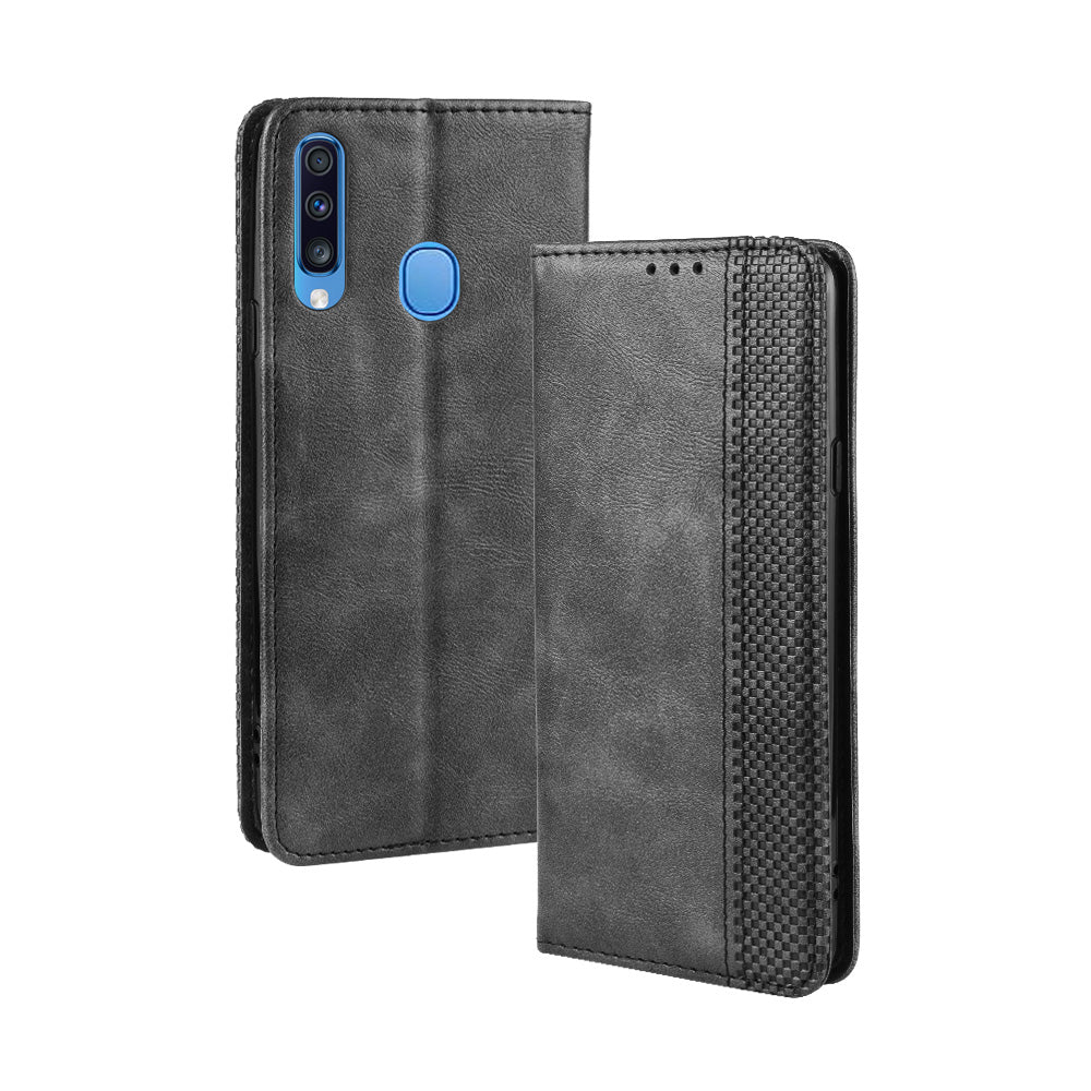 Retro Style PU Leather Wallet Stand Cell Phone Cover Casing for Samsung Galaxy A20s