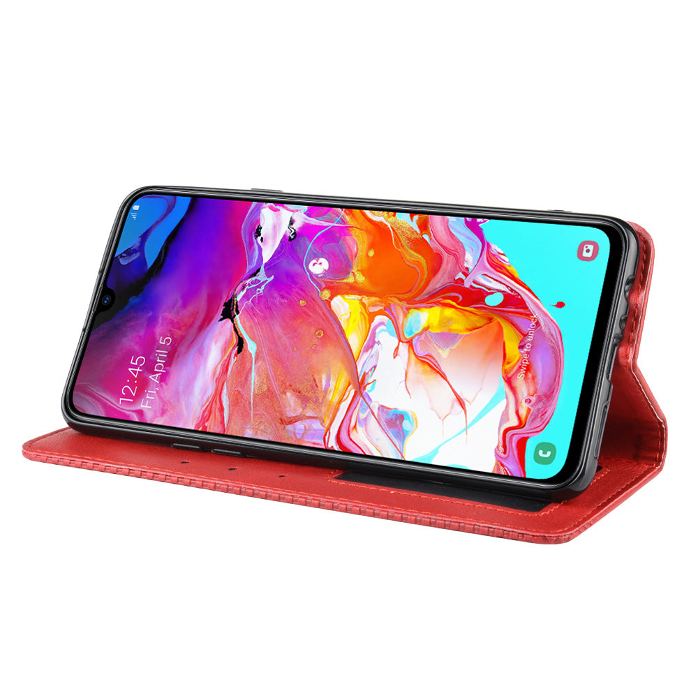 Retro Style PU Leather Wallet Stand Cell Phone Cover Casing for Samsung Galaxy A20s