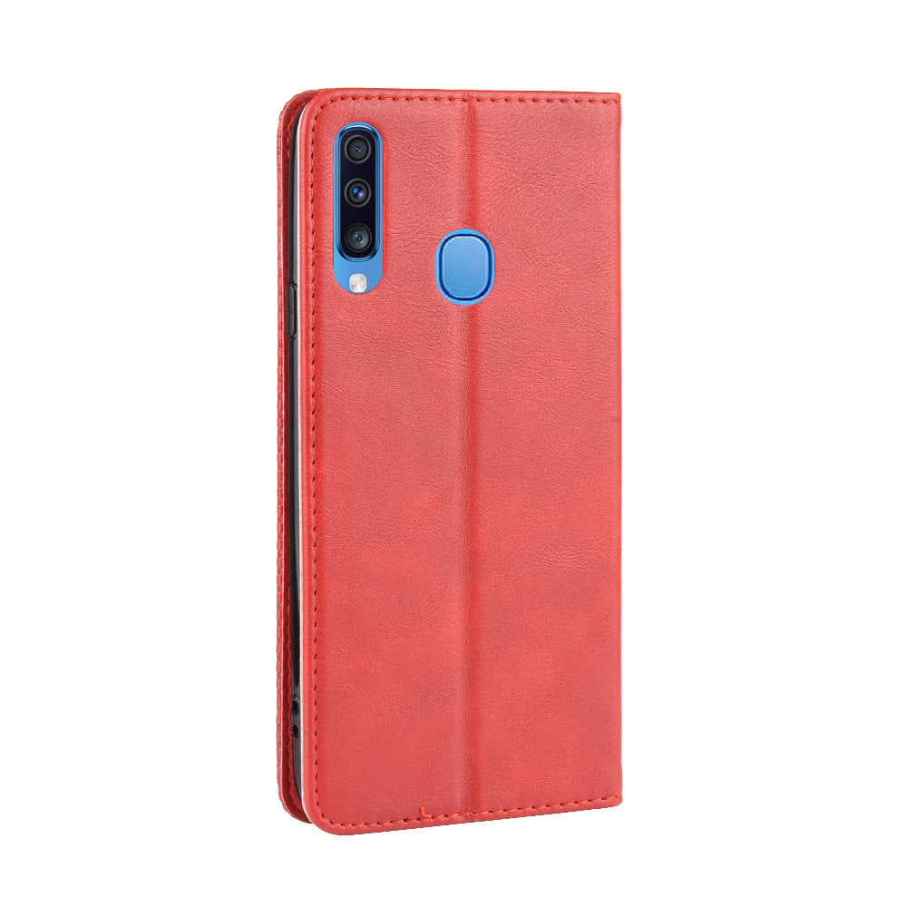 Retro Style PU Leather Wallet Stand Cell Phone Cover Casing for Samsung Galaxy A20s