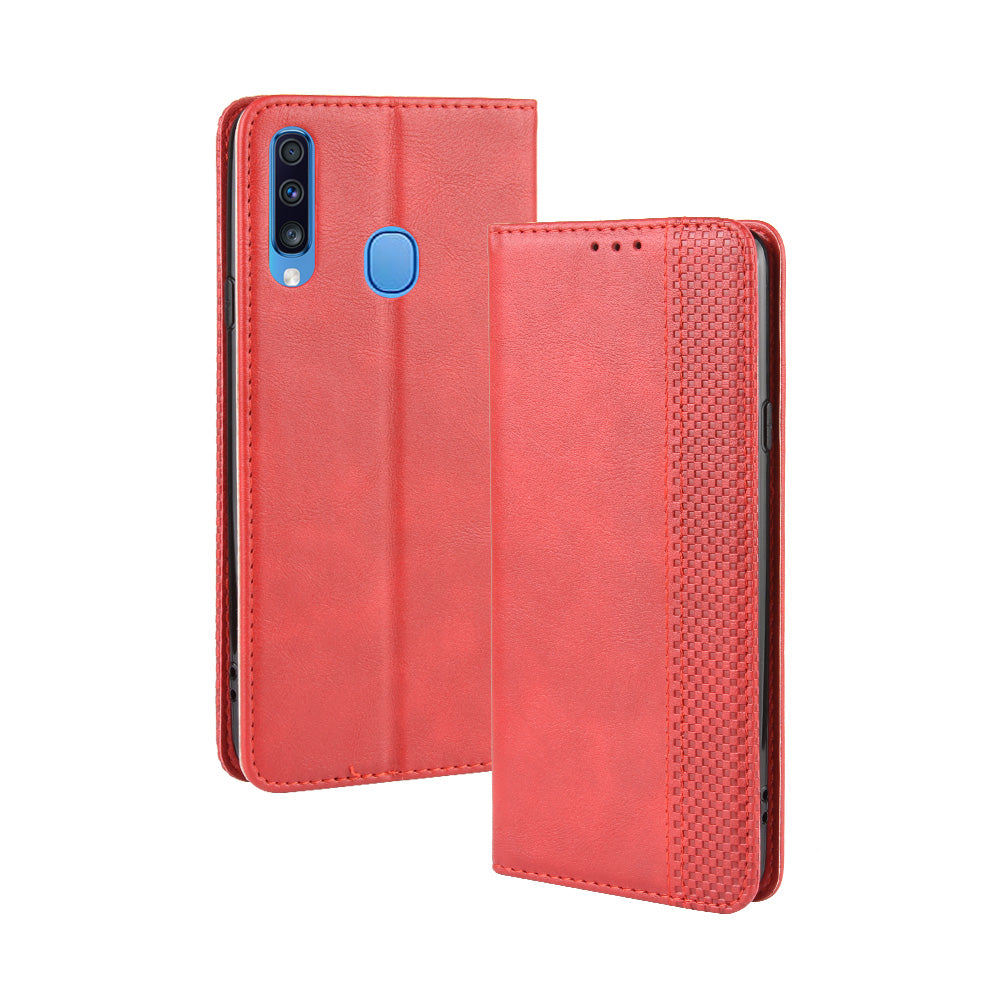 Retro Style PU Leather Wallet Stand Cell Phone Cover Casing for Samsung Galaxy A20s