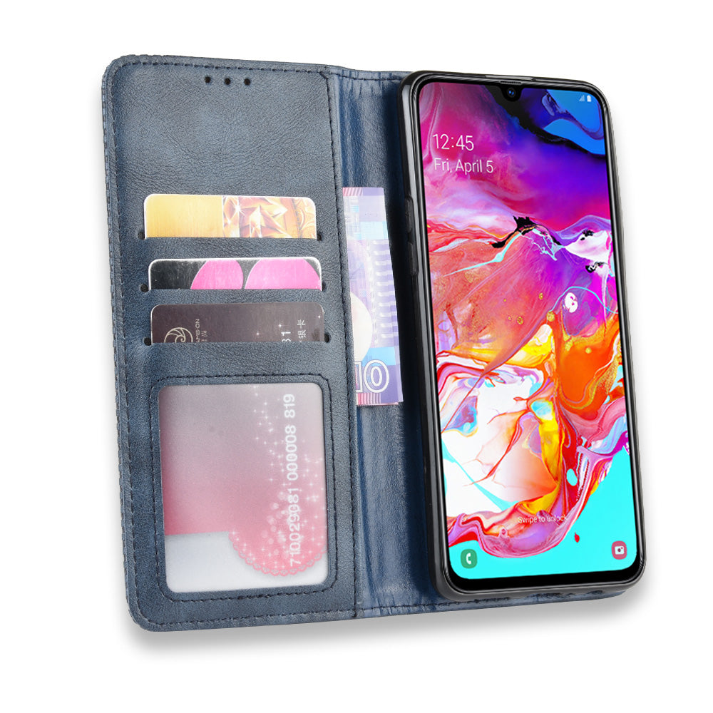 Retro Style PU Leather Wallet Stand Cell Phone Cover Casing for Samsung Galaxy A20s