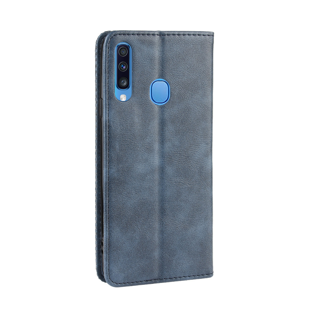 Retro Style PU Leather Wallet Stand Cell Phone Cover Casing for Samsung Galaxy A20s