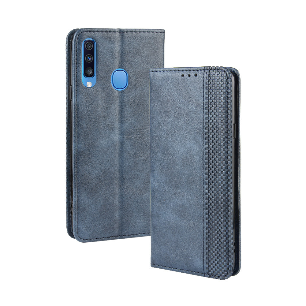 Retro Style PU Leather Wallet Stand Cell Phone Cover Casing for Samsung Galaxy A20s