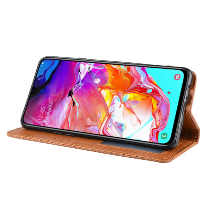 Retro Style PU Leather Wallet Stand Cell Phone Cover Casing for Samsung Galaxy A20s