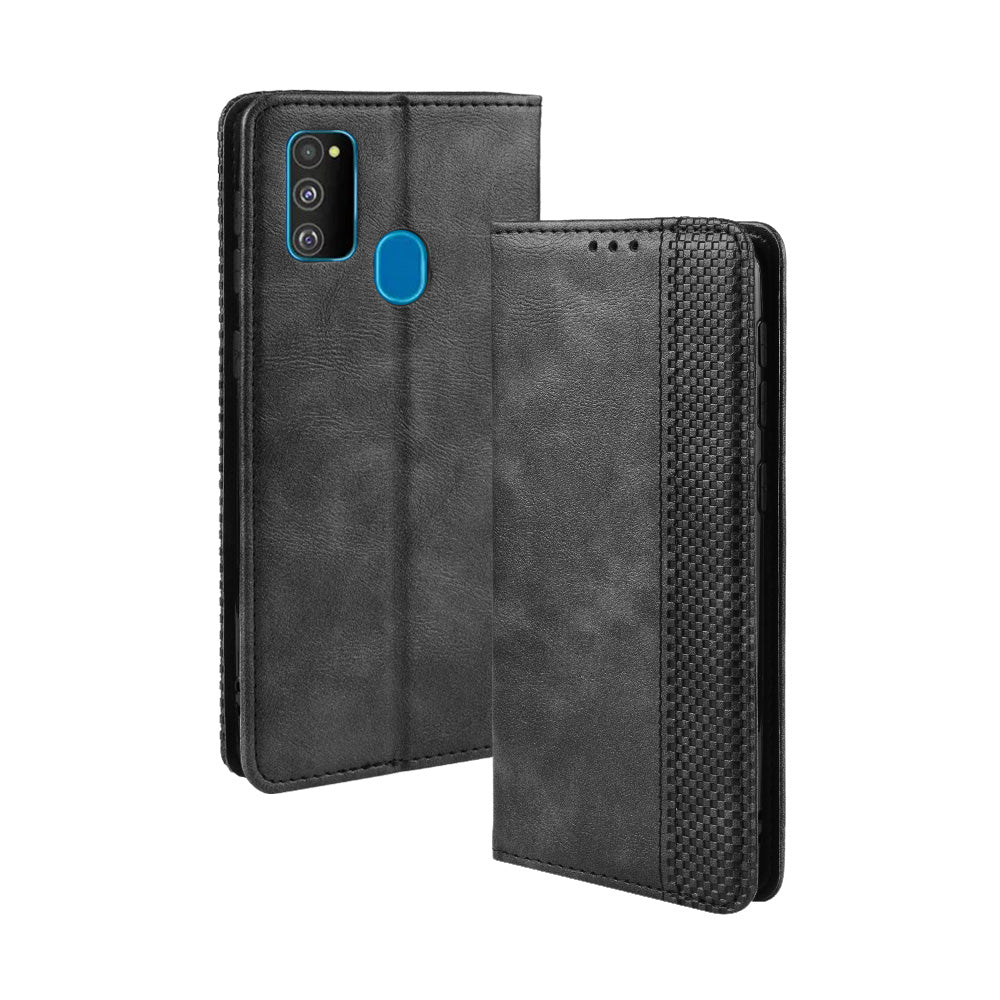 Retro Style Auto-absorbed Leather Casing for Samsung Galaxy M30s / M2