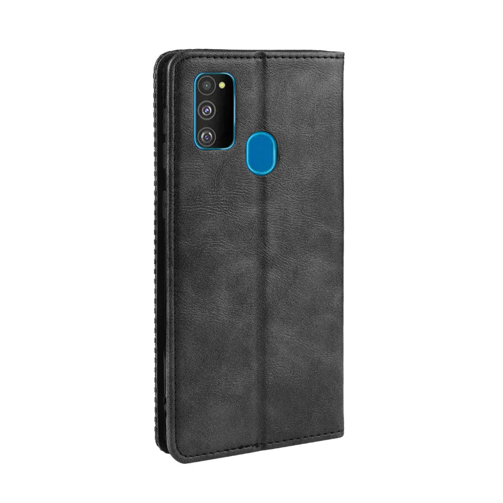 Retro Style Auto-absorbed Leather Casing for Samsung Galaxy M30s / M2
