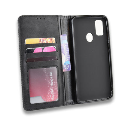 Retro Style Auto-absorbed Leather Casing for Samsung Galaxy M30s / M2