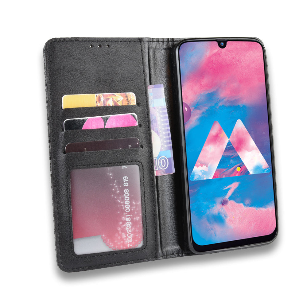 Retro Style Auto-absorbed Leather Casing for Samsung Galaxy M30s / M2