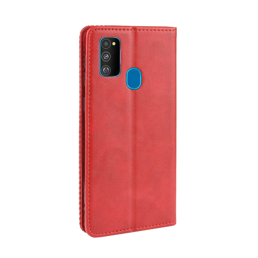 Retro Style Auto-absorbed Leather Casing for Samsung Galaxy M30s / M2