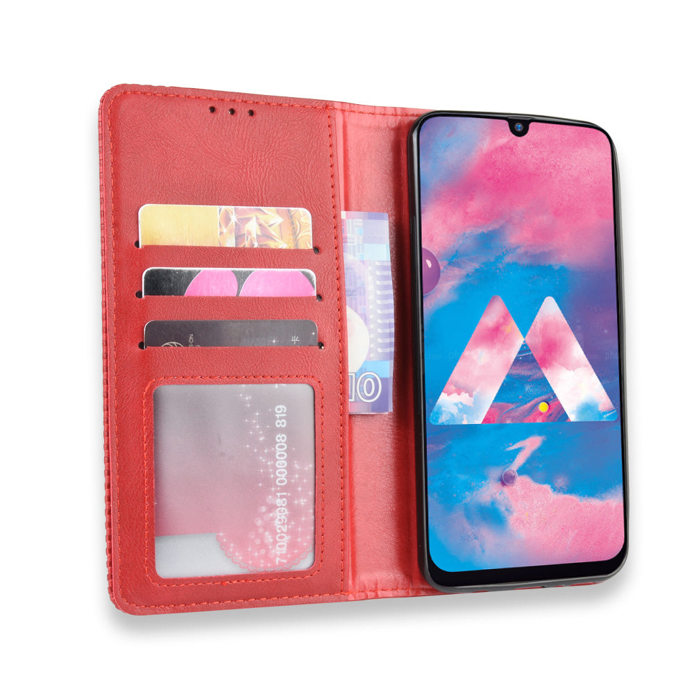 Retro Style Auto-absorbed Leather Casing for Samsung Galaxy M30s / M2
