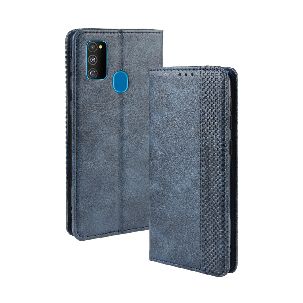Retro Style Auto-absorbed Leather Casing for Samsung Galaxy M30s / M2