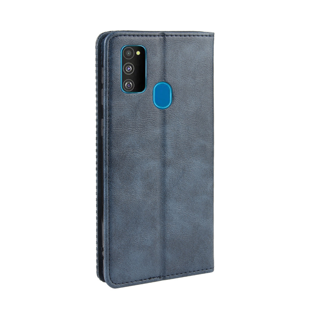 Retro Style Auto-absorbed Leather Casing for Samsung Galaxy M30s / M2