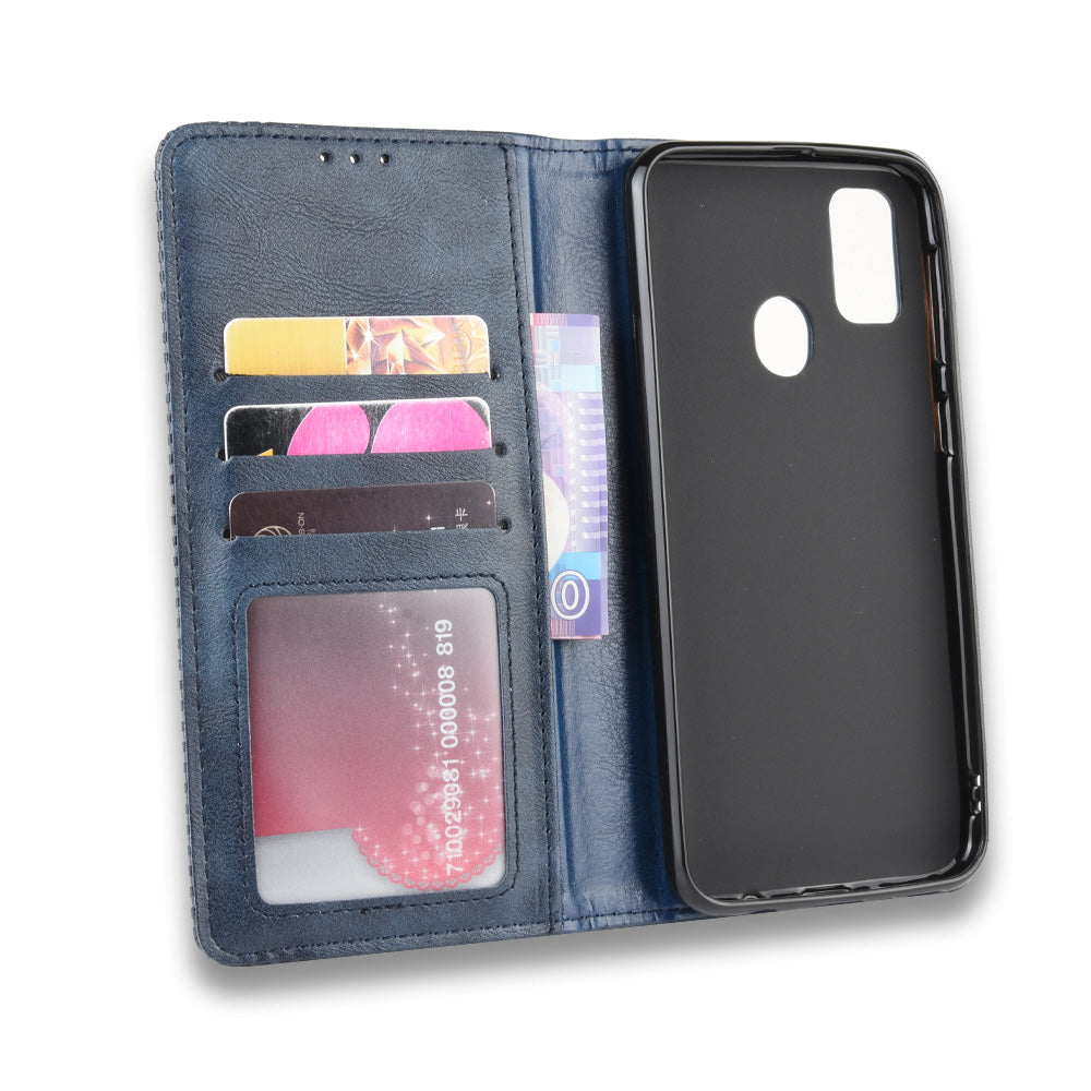 Retro Style Auto-absorbed Leather Casing for Samsung Galaxy M30s / M2