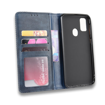 Retro Style Auto-absorbed Leather Casing for Samsung Galaxy M30s / M2