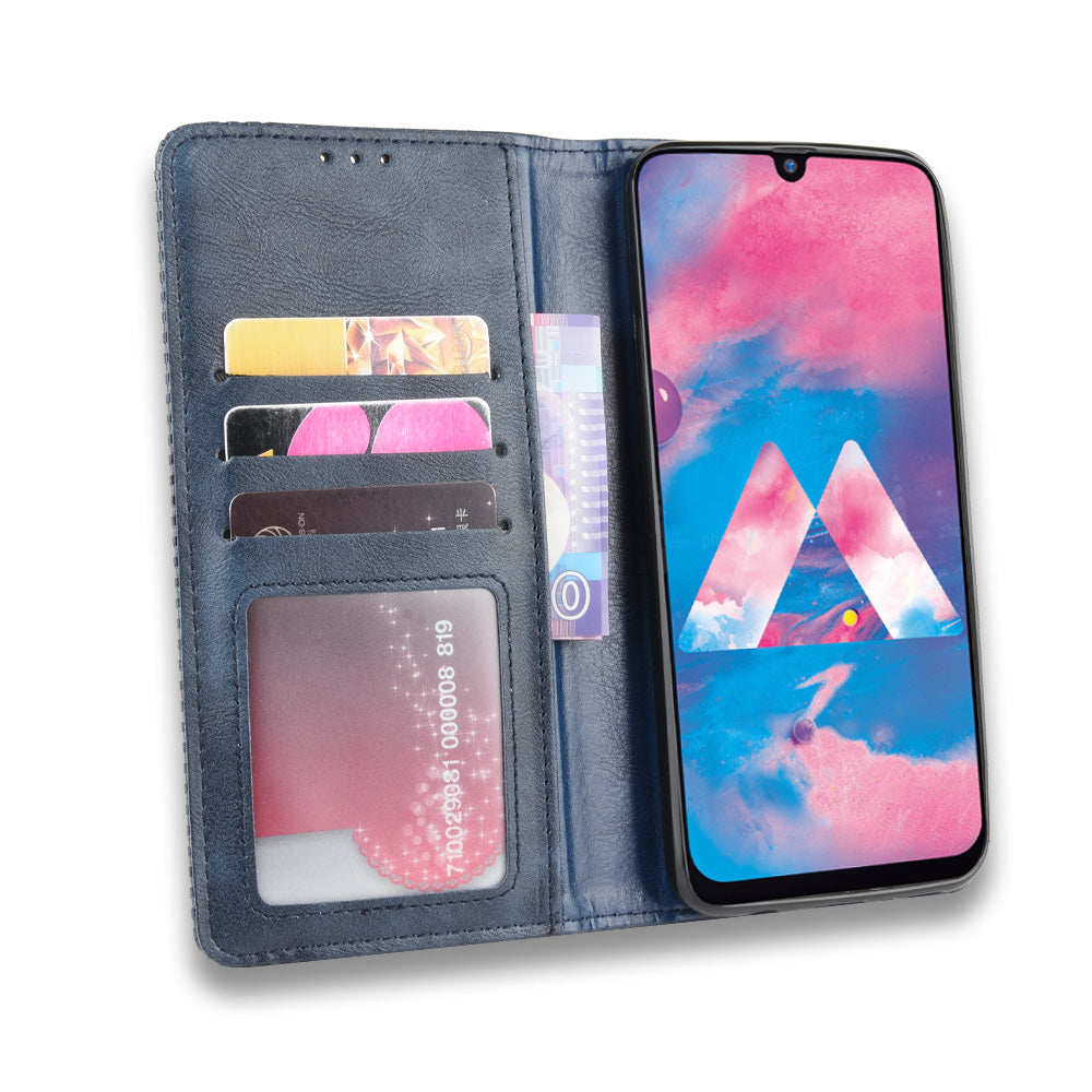 Retro Style Auto-absorbed Leather Casing for Samsung Galaxy M30s / M2